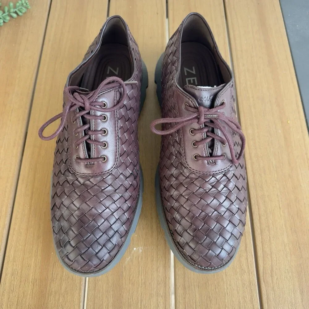Cole Haan 4.ZERØGRAND Hand-Woven Oxford Men’s 9.5 M Cordovan Leather C36524